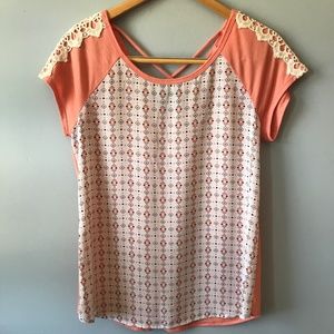 Detailed Orange & Coral T-shirt Top 🐡🍁⚔️